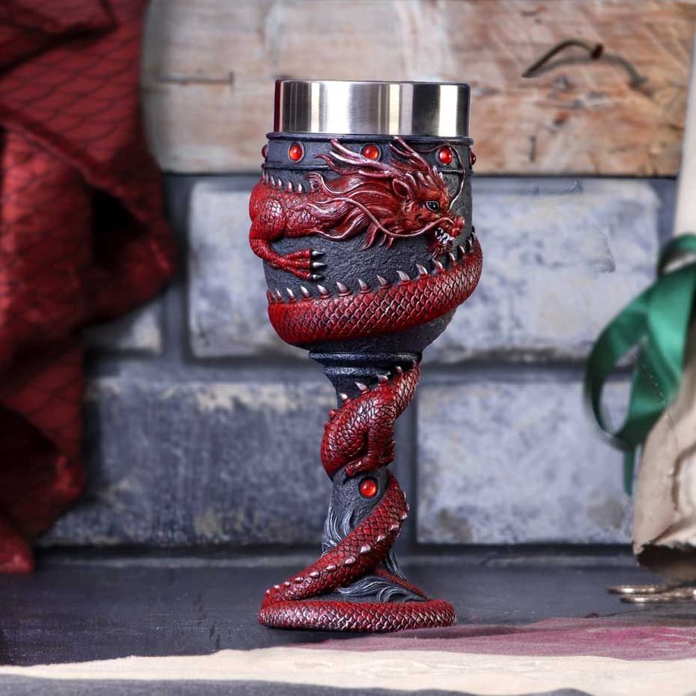 Nemesis Now - Dragon Coil Red Kelch - Mehrfarben